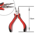 Mini 13cm long needle nose jewelry pliers with red and black ergonomic rubber handles - Red & Black Handle 13cm Jewelry Pliers