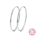 Classic sterling silver hoop earrings with high-polish finish and 925 certification mark - SE146-Silver 30mm