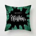 Christmas pillow cover with green pine branches and Merry Christmas text on black - Black Background Green Pine (DRD370-23)