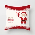 Christmas pillow cover featuring Santa Claus motif with festive red and white snowflake borders - Red Border Santa Claus (DRD370-35)