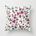 Polyester Christmas pillow cover with colorful cartoon stockings and gingerbread patterns - Colorful Christmas Elements Icons