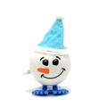 Wind-up snowman toy with blue hat and round white body for Christmas gifts - Wind-up Pointy Hat Snowman Blue