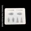 Semi-transparent silicone mold featuring six geometric shapes for DIY resin pendants - Geometric Small Pendant Mold with Hole (7-3)