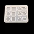 Translucent silicone mold with 12 holes for pyramid and geometric jewelry pendants - Geometric Triangle Mold (7-2)