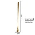 Gold-plated 304 stainless steel long handle coffee spoon with 22.3cm length measurement - 23cm Gold