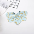 Light blue flower-shaped baby bib with banana print and star-patterned lining - 【petal Bib】banana