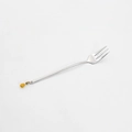 Creative stainless steel fork with a golden pineapple pendant on a white background - 410 Silver Stainless Steel Pineapple Fork