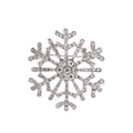 Broche flocon de neige argentée avec cristaux incrustés pour accessoire de mode hiver - Argenté