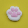 Stress relief cat paw squeeze toy in pink and white silicone with matte finish - White and Pink Cat Paw
