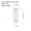 Japanese hammer pattern rainbow crystal glass tumbler 500ml with iridescent finish - Rainbow Hammered - Tall Large (500ml)