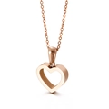 Elegante collana con ciondolo a cuore in acciaio al titanio placcato oro rosa 18k - Oro rosa