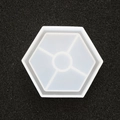 Hexagon multi-compartment translucent silicone mold for DIY resin coaster making - Mirror Hexagon Coaster Mold / Semi-transparent White