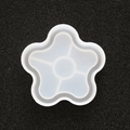 Translucent flower shaped silicone mold for DIY crystal resin coasters and crafts - Mirror Plum Flower Coaster Mold / Semi-transparent White
