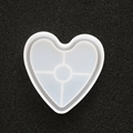Translucent heart-shaped silicone coaster mold for DIY resin casting and epoxy art - Mirror Heart Shaped Coaster Mold / Semi-transparent White