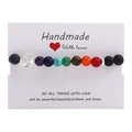 Seven chakra beaded bracelet with natural lava stones and silver tree of life pendant - Silver Tree of Life