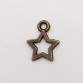 Antique bronze finish hollow star alloy charm pendant for DIY jewelry making and crafts - Hollow Five-Pointed Star (2245) / Antique Bronze