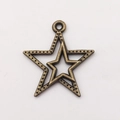 DIY jewelry charm featuring hollow star design in antique bronze finish for earrings - Double Hollow Star (10614)