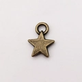 Star-shaped alloy pendant in vintage bronze finish with integrated loop for DIY jewelry - Five-pointed Star (1540) / Antique Bronze