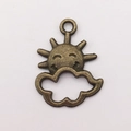 Antique bronze solar and cloud alloy charm pendant for DIY jewelry making and crafts - Sun and Cloud (7727)