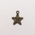 Star-shaped antique bronze alloy charm pendant with just for you engraved text for DIY jewelry - Just for You Star (10616)