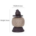 Rustic cast iron bird twine holder with jute rope, dimensions 16cm height and 8.5cm width - B34-7533