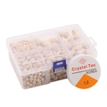 Kit de cuentas de madera natural en caja organizadora con cordón elástico - Color madera natural