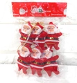 Set of 6 mini red flocked Santa Claus ornaments in packaging with golden hanging strings - 3 Inch Red Flocked Santa Claus (Pack of 6)