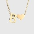 Golden 316L stainless steel anklet featuring a B-letter and heart charm detail - Letter B / Steel