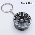 Creative black rim car wheel metal keychain accessory with sport multi-spoke design - 35mm Black Wheel Rim