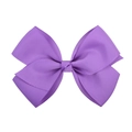 Classic lavender purple grosgrain ribbon hair bow clip with handmade double-layer design - Lavender