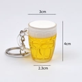 Creative mini beer mug keychain featuring realistic liquid and foam in 4cm size - Large Traditional Beer Mug
