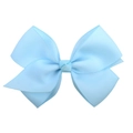 Detailed close-up of light blue grosgrain ribbon bow with ribbed texture and pleated center - Light Blue