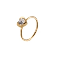 Minimalist gold titanium steel ring featuring a heart-shaped cubic zirconia stone - Gold (KR86358-K)