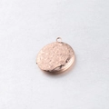 316L hochglanzpolierter Medaillon-Anhänger aus Roségold-Edelstahl mit Blumengravur - Roségold