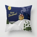 Federa natalizia con scena notturna innevata e scritta Merry Christmas per decorazione - Cabina Forestale Notturna Innevata (DRD370-26)