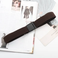 Brown elastic wide belt with black buckle detail on a fashion magazine background - Plastic Buckle (Coffee)