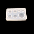 DIY Silikonform für Epoxidharz mit sieben geometrischen Sechskant- und Kreishohlräumen - Geometrische Zeitform