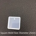 25 mm quadratische Silikonform für Kristallharz-Anhänger DIY-Schmuckherstellung - Quadratisch (25mm)