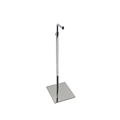 Support de sac à main en métal argenté en forme de L avec socle carré sur fond blanc - Forme en L / Argenté