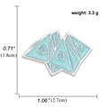 Spilla a forma di gatto azzurro in smalto glitterato con emoji, misura 2,7 cm x 1,8 cm - Blu Chiaro Origami Geometrico