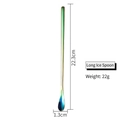 Rainbow long handle stainless steel coffee spoon 22.3cm with iridescent metal finish - 23cm Rainbow