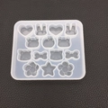 DIY silicone mold with 14 cute shapes like rabbits and apples for resin jewelry making - Cute Apple & Star Large Mold