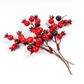 Künstlicher roter Granatapfel-Beerenzweig für Weihnachts DIY Kränze und festliche Deko - Einzelpackung / Rot