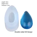 Silikonform für DIY Harzanhänger in blauer Tropfenform mit Glitzer und 3D-Effekt Design - Doppelseitiger 3D-Stil