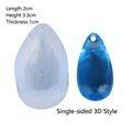 Silikonform in Wassertropfenform für Harzanhänger mit blauem Muster, 2x3,3cm groß - Einseitiger 3D-Stil