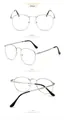 Retro geometric silver metal glasses frame for men and women with anti-slip tips - Silver