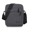 Dark grey Oxford cloth business messenger bag with adjustable strap and metal logo - Gray