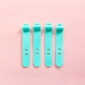 Set of four mint green silicone cable ties for organizing wires and stationery - Set of 4 / Mint Green