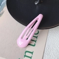 Pink candy color teardrop metal BB hair clip with smooth matte finish for women - Lotus Pink