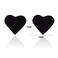 Minimalist 5mm heart-shaped black stainless steel stud earrings on white background - Heart / Black